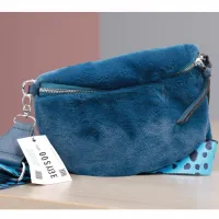 Blue Plush Sling Bag