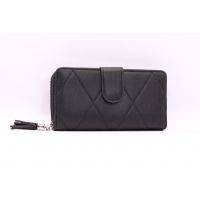 Quilted Black Flap Wallet