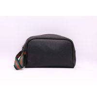 Black Faux Leather Travel Pouch