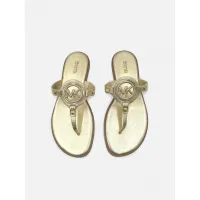 Michael Kors Cut Out Thong Sandals Gold
