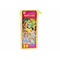 Set Of Magnets Wooden Characters In Colorful Disguises, 20 Pieces