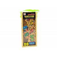 Set Of Wooden Number Picture Magnets, 20 Pieces