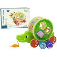 Wooden Block Sorter With Crocodile Pull On Wheels