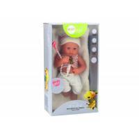 Baby Doll In White And Pink Clothes, Hat, Pacifier, And Blanket