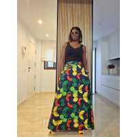 SAMBA FLORES Cotton Print Maxi Skirt