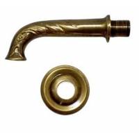 Small fountain spout with etching and rosette - bronze finish