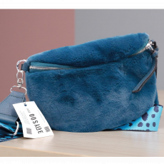 Blue Plush Sling Bag