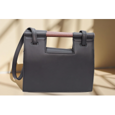 Wooden Handle Structured Tote