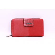 Red Textured Flap Wallet