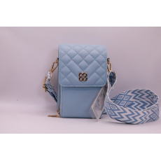 Quilted Crossbody Phone Bag with Patterned Strap