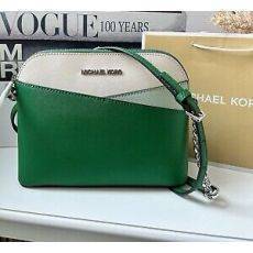 Michael Kors Domed Leather  Green Crossbody