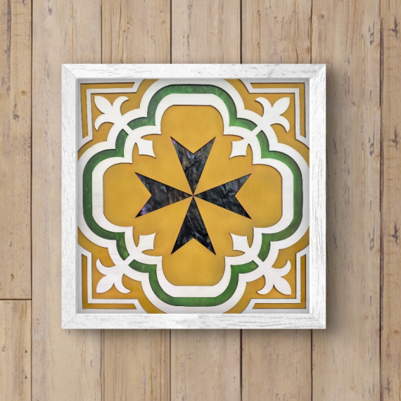 Floating frame maltese tiles 003