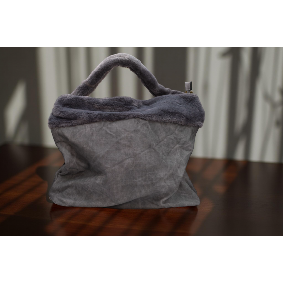 Luxe Faux Fur Velvet Tote