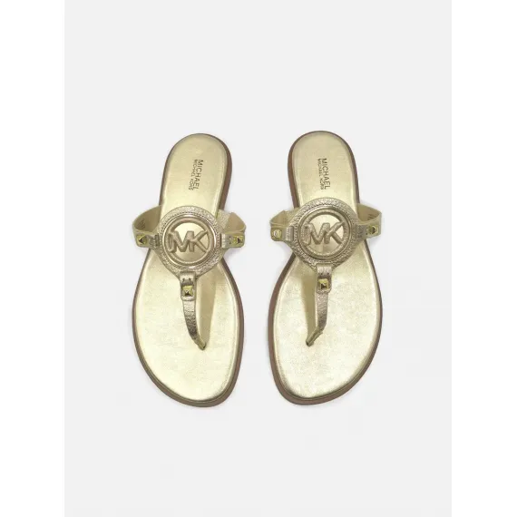 Michael Kors Cut Out Thong Sandals Gold