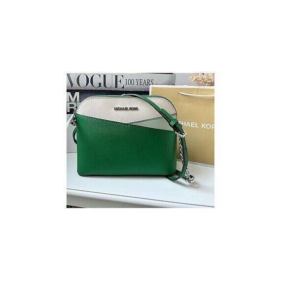 Michael Kors Domed Leather  Green Crossbody