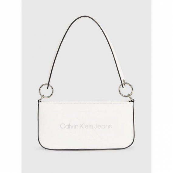 Calvin Klein Sculpted Shoulder bag Mono White-Silver Logo