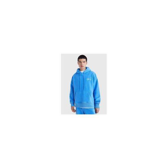 Tommy Jeans Logo Relaxed Fit Fleece Hoodie Blue