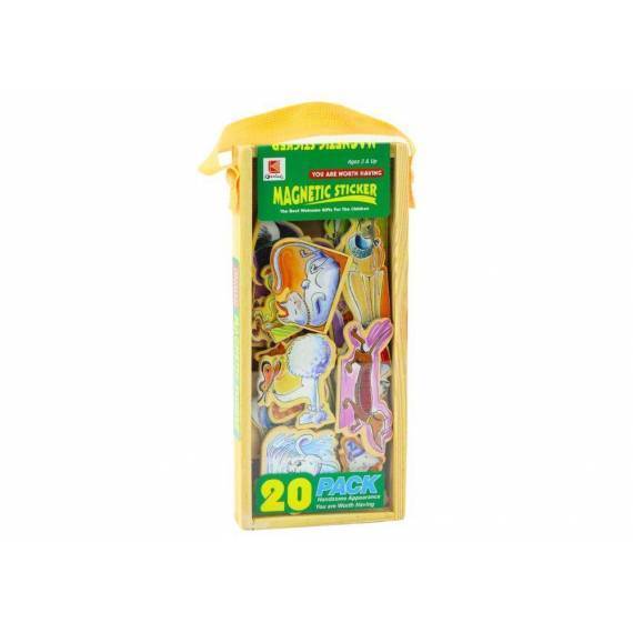 Set Of Wooden Magnets With Colorful Animals, 20 Pieces