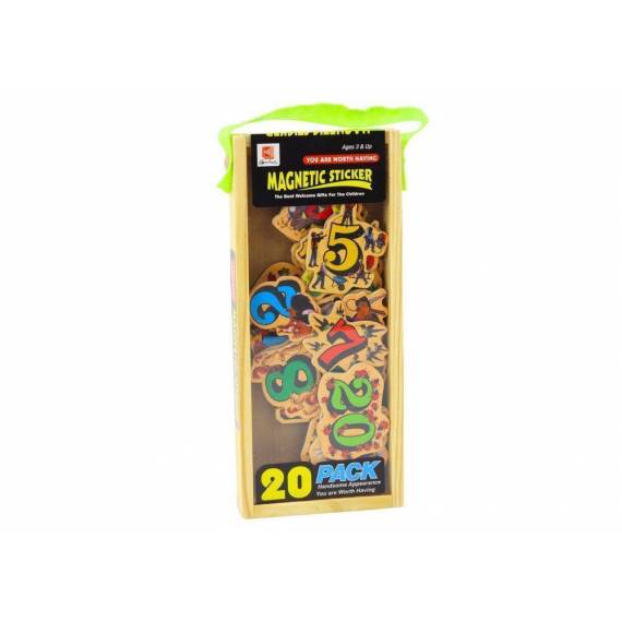 Set Of Wooden Number Picture Magnets, 20 Pieces