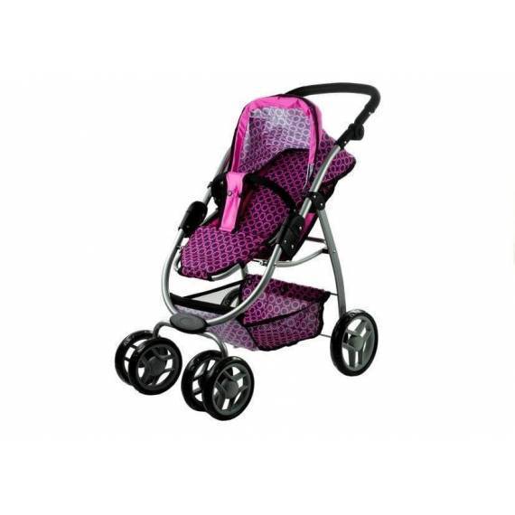 2in1 Doll Bogie And Stroller Alice - Pink With Black Dots 2in1 Doll Bogie And Stroller Alice - Pink With Black Dots
