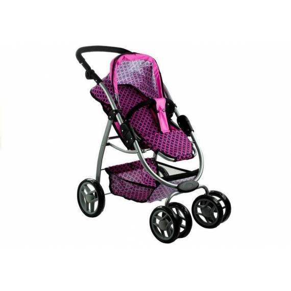 2in1 Doll Bogie And Stroller Alice - Pink With Black Dots 2in1 Doll Bogie And Stroller Alice - Pink With Black Dots