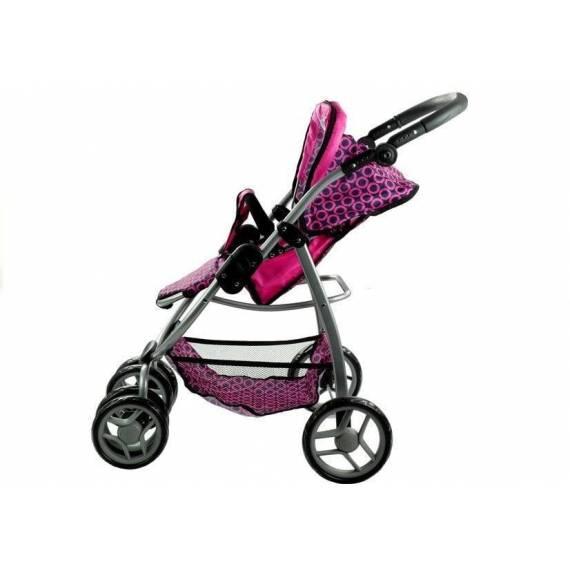 2in1 Doll Bogie And Stroller Alice - Pink With Black Dots 2in1 Doll Bogie And Stroller Alice - Pink With Black Dots