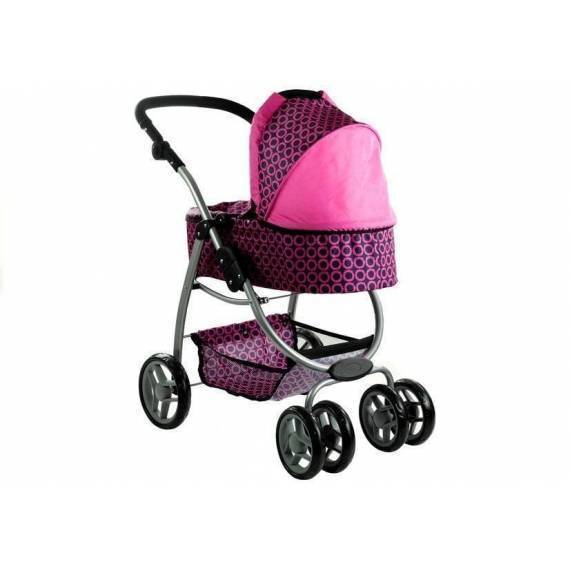 2in1 Doll Bogie And Stroller Alice - Pink With Black Dots 2in1 Doll Bogie And Stroller Alice - Pink With Black Dots
