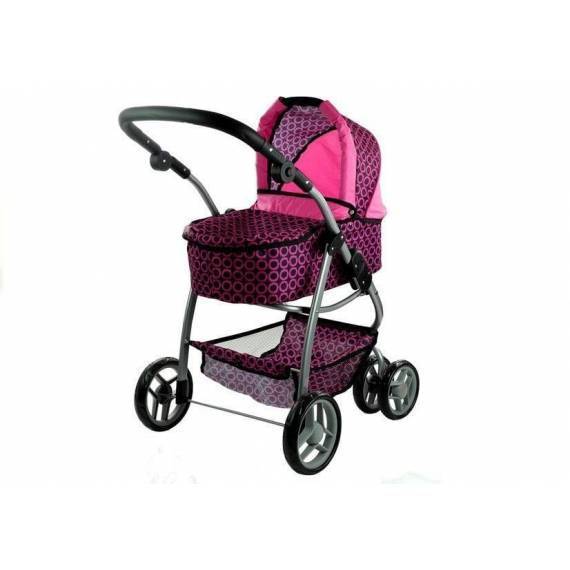 2in1 Doll Bogie And Stroller Alice - Pink With Black Dots 2in1 Doll Bogie And Stroller Alice - Pink With Black Dots