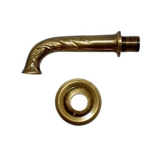 Small fountain spout with etching and rosette - bronze finish